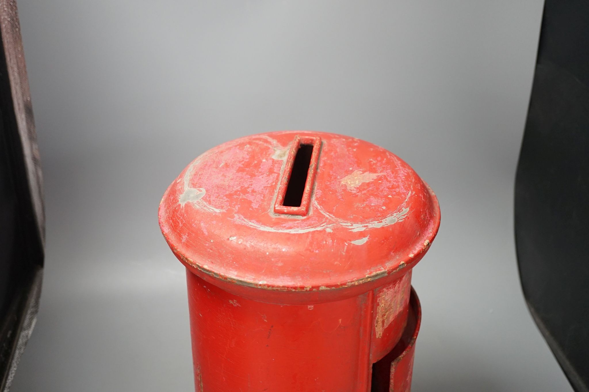 A painted metal country house post box 40cm